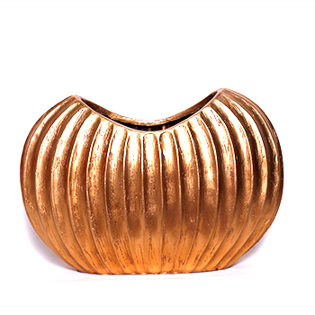 گلدان پلی استر طلایی پتینه 