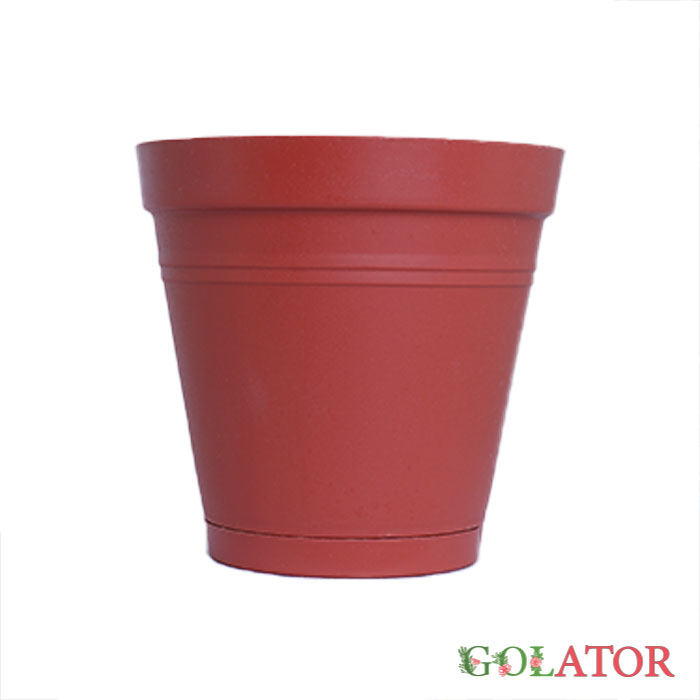 گلدان p.v.c سایز 12 رنگ آجری مات