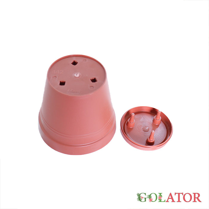 گلدان p.v.c سایز 12 رنگ آجری مات