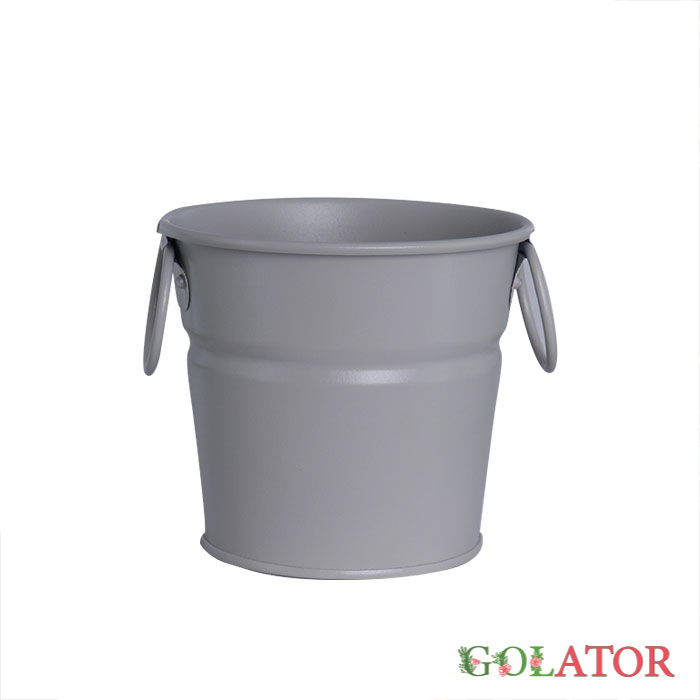 گلدان سطلی ماری گلد سایز 12 طوسی سنباده ای 