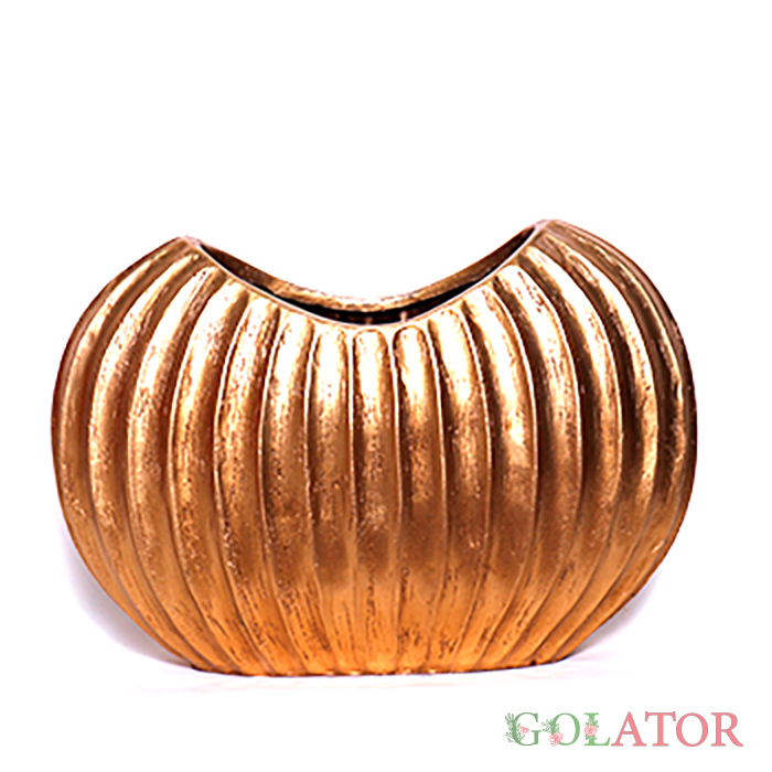 گلدان پلی استر طلایی پتینه 