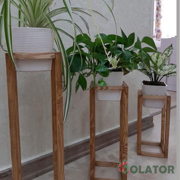 سه پایه نگهدارنده گلدان چوبی 3 عددی 1006