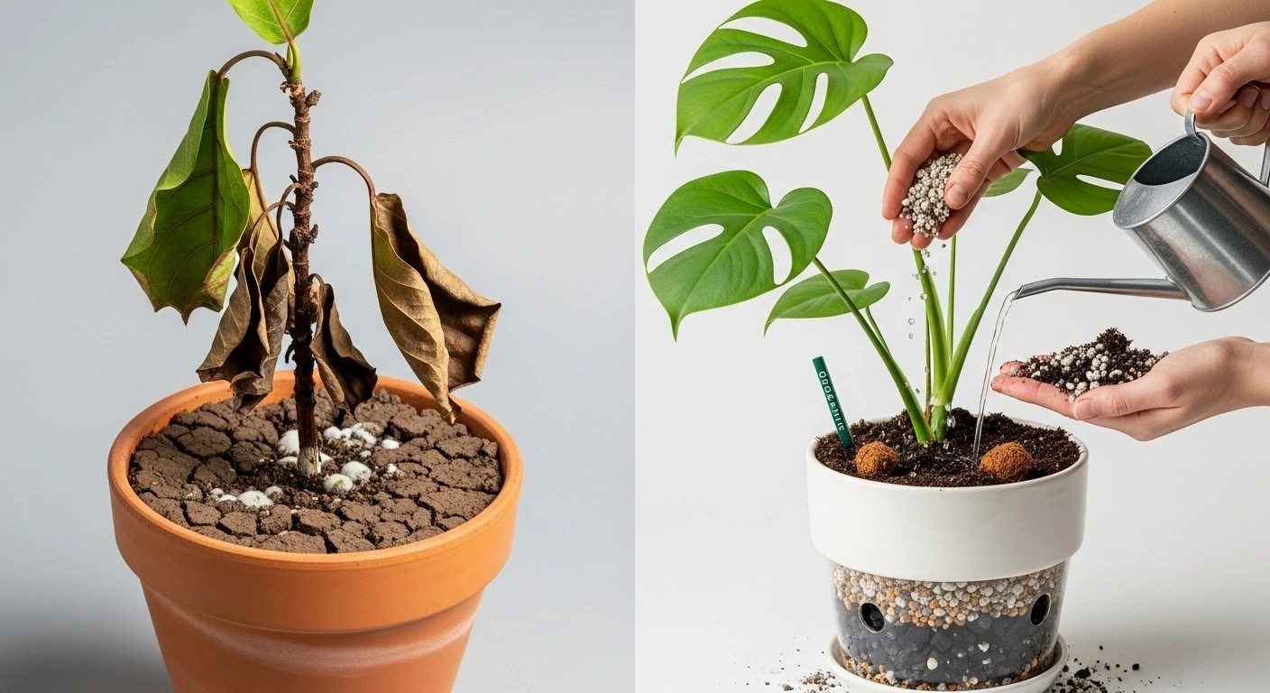 مشکلات خاک گلدان و راه حل های آن